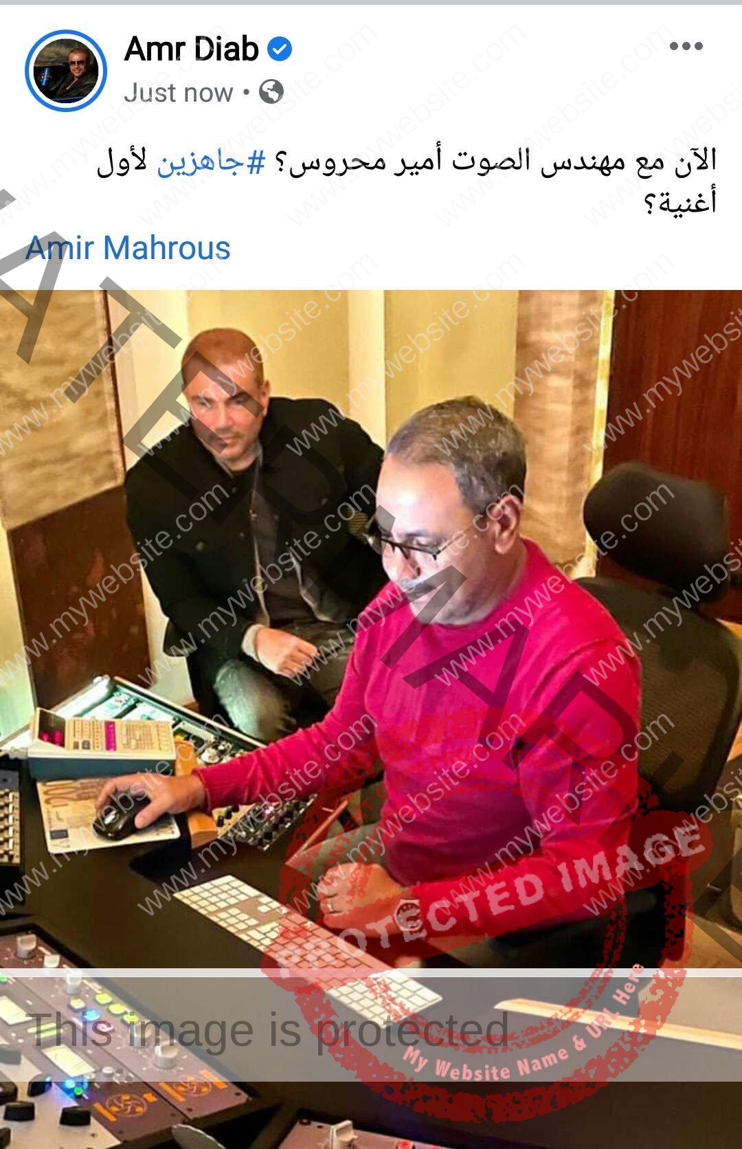 عمرو دياب ينشر كواليس تسجيل ألبوم "يا أنا يا لاء"