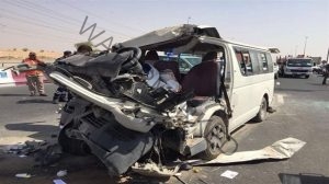 تصادم سيارتين على صحراوي المنيا و إصابة 14 شخصا