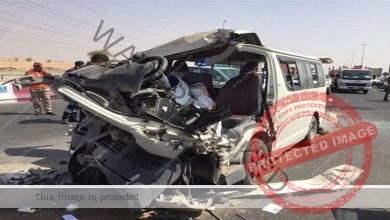 تصادم سيارتين على صحراوي المنيا و إصابة 14 شخصا
