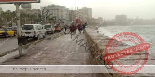الطقس السيئ يضرب الإسكندرية لليوم الثاني على التوالي