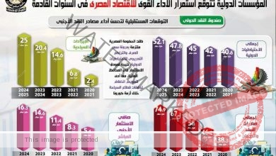 بالإنفوجراف توقع المؤسسات الدولية تتوقع لأداء القوي للاقتصاد المصري