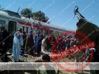 حادث تصادم قطارين في محطة طهطا بـ سوهاج