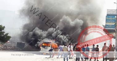 مصرع 4 وإصابة 7 في انفجار إطار سيارة ميكروباص بـ الإسكندرية