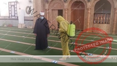 الأوقاف تواصل حملتها لنظافة وتعقيم المساجد على مستوى الجمهورية