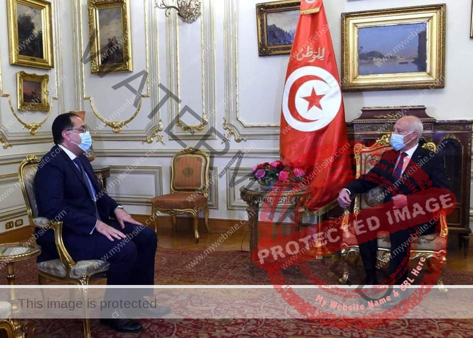 الرئيس التونسي يستقبل رئيس الوزراء المصري بمحل اقامته بـ القاهرة