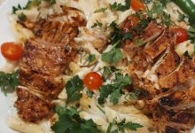 مكرونة الفريدو بالجمبري وصدور الدجاج ... مقدمة من الشيف : شيماء راضي