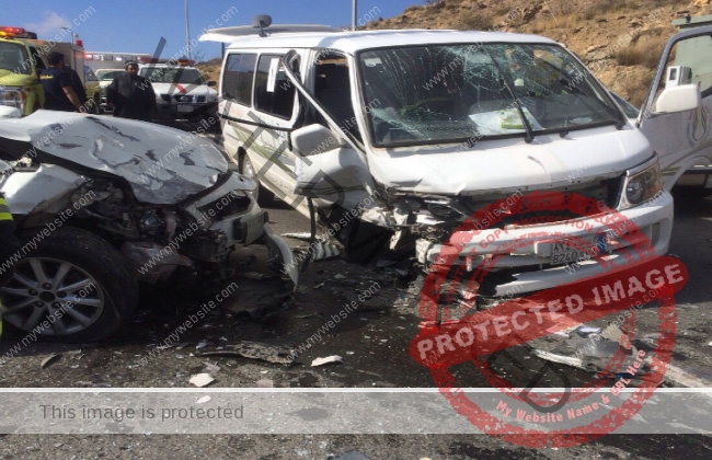وفاة وإصابة 14 مواطناً فى حادث تصادم بالطريق الزراعى بـ أبو حمص