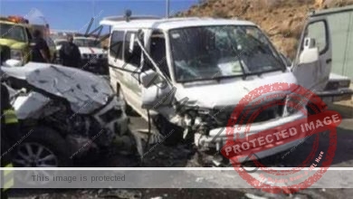 إصابة 4 أشخاص في حادث تصادم سيارتين بـ المنيا