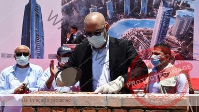 وزير الإسكان يضع حجر الأساس لمشروع أبراج الداون تاون بمدينة العلمين الجديدة