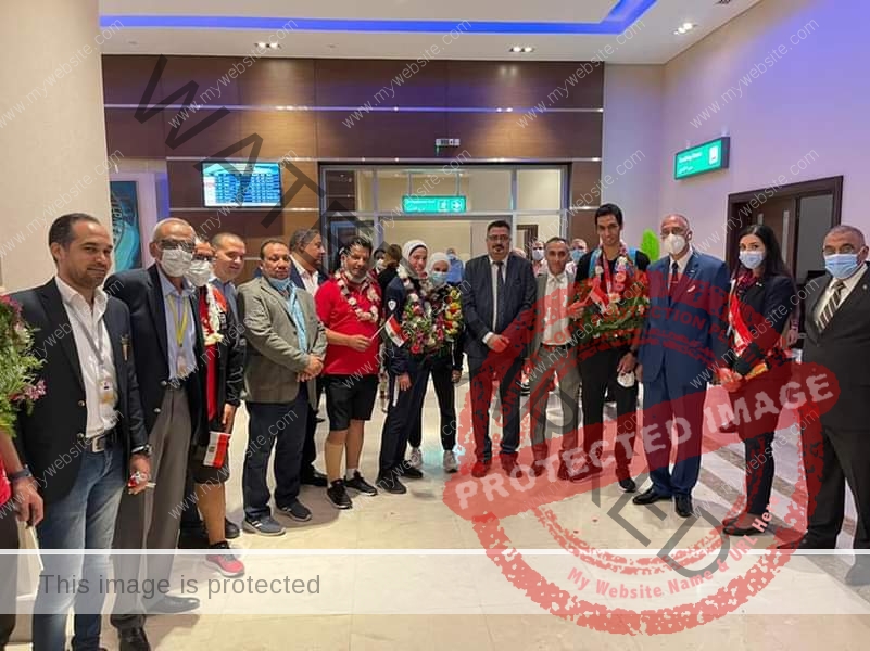 إستقبال حافل من الشباب والرياضة لأبطال التايكوندو بمطار القاهرة الدولي