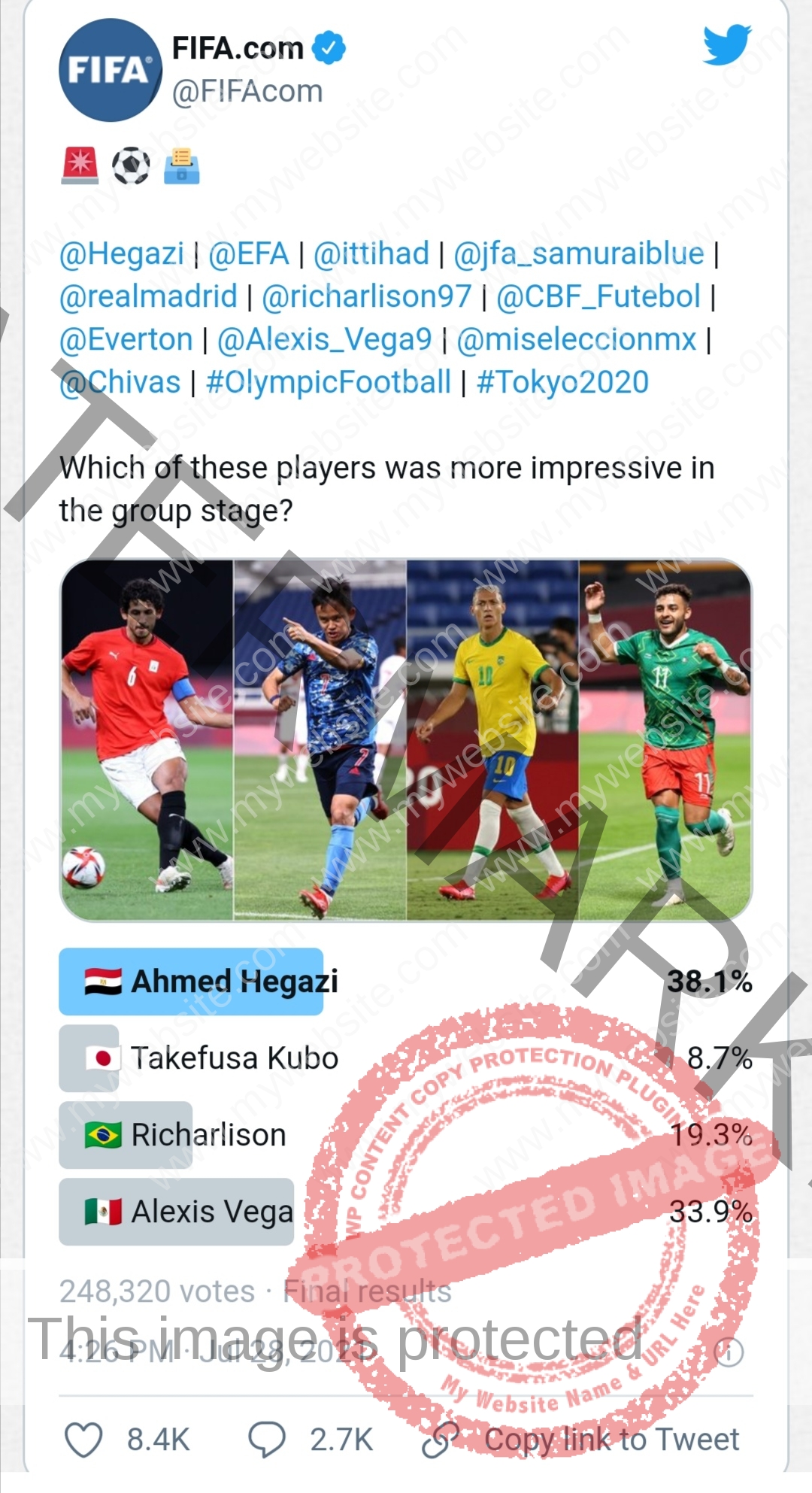 الفيفا" أحمد حجازي أفضل لاعب في دور المجموعات بـ  أولمبياد طوكيو 2020