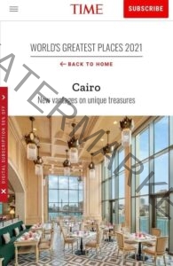 وزارة السياحة: مجلة التايم الأمريكية تختار مدينة القاهرة من أفضل وجهات العالم لعام ٢٠٢١