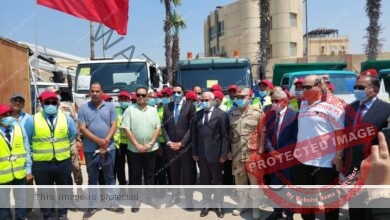 محافظ بورسعيد و قائد قوات الدفاع الشعبى والعسكرى يتفقدان معسكر الاصطفاف
