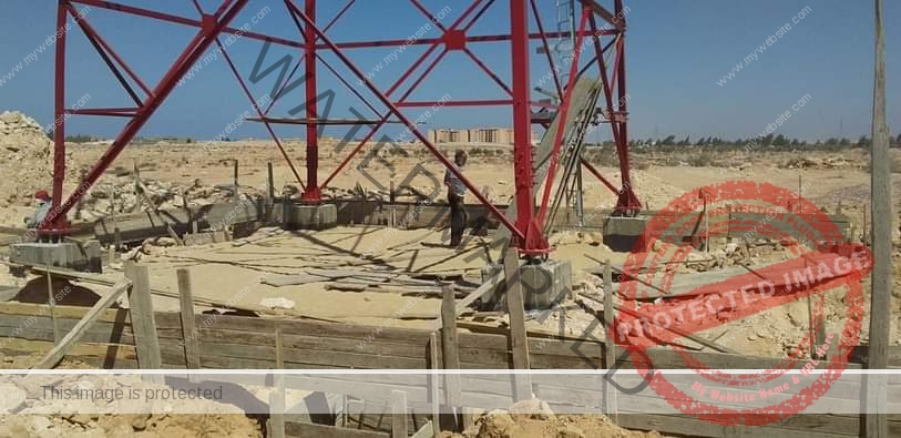 بدء تركيب أول برج إتصالات داخل أراضى مشروع ال ١.٥ مليون فدان بمنطقة المغرة
