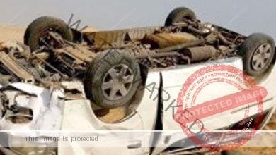 مصرع وإصابة 4 أشخاص في حادث إنقلاب سيارة بالطريق الصحراوي بالمنيا
