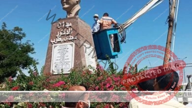 محافظ أسوان أثناء جولاته الميدانية ..تنفيذ أعمال تنظيف وصيانة التماثيل من خلال لجنة متخصصة