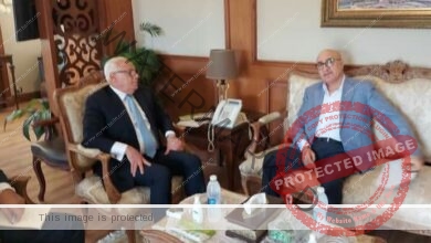 محافظ بورسعيد يستقبل رئيس المصرى ويهنئ بالتأهل الافريقى ويتابع الاستعداد للدورى