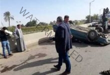 "عاجل" انقلاب سيارة وإصابة سائق وعامل بطريق الصعيد الزراعي بـ محافظة المنيا