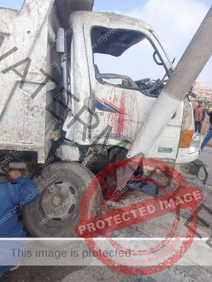 مصرع عامل واصابة سائق بمجلس مدينة المنيا