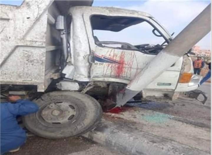 مصرع عامل واصابة سائق بمجلس مدينة المنيا