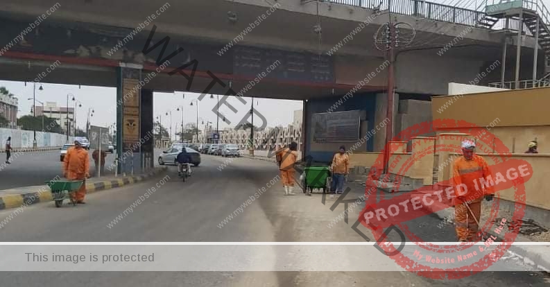 رفع وإزالة إشغالات الطريق العام والتعديات على الأرصفة في حملة مكثفة بمدينة بني سويف