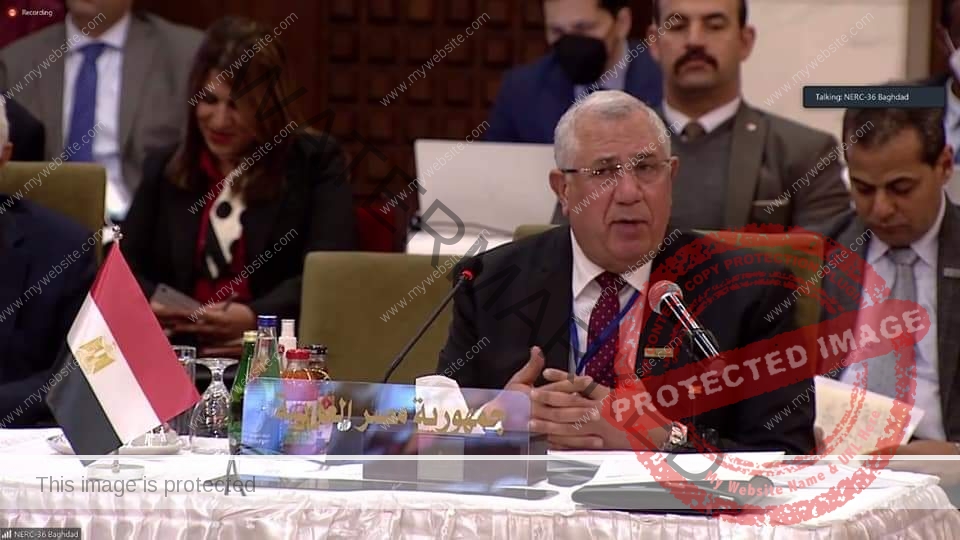 وزير الزراعة يلقي كلمة مصر أمام الاجتماع الإقليمي الوزارى للفاو في بغداد