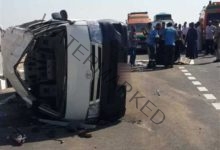 إنقلاب سيارة ميكروباص بطريق الصعيد الزراعي في المنيا يسفر عن 5 إصابات