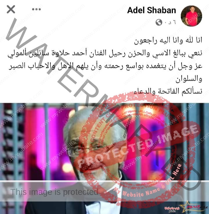 عادل شعبان ينعي الفنان أحمد حلاوة