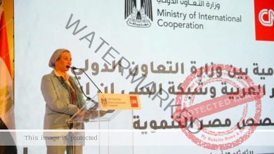 فؤاد خلال مشاركتها في حفل إطلاق الشراكة الإعلامية بين وزارة التعاون الدولي وشبكة سي إن إن العالمية
