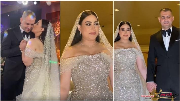 إطلالة ملكية لـ بوسي في حفل زفافها على هشام ربيع