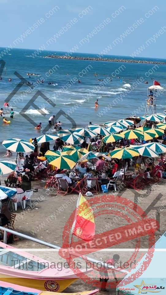 شواطئ رأس البر تشهد إقبال كبير من الزائرين خلال عطلة نهاية الاسبوع