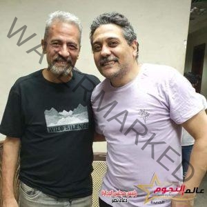 طارق الشناوي وصبري فواز من كواليس "الحفيد" بجانب الفنان تامر فرج 