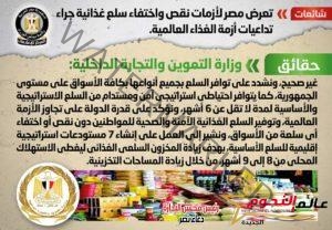 وزارة التموين تنفي تعرض مصر لأزمات نقص واختفاء سلع غذائية جراء تداعيات أزمة الغذاء العالمية