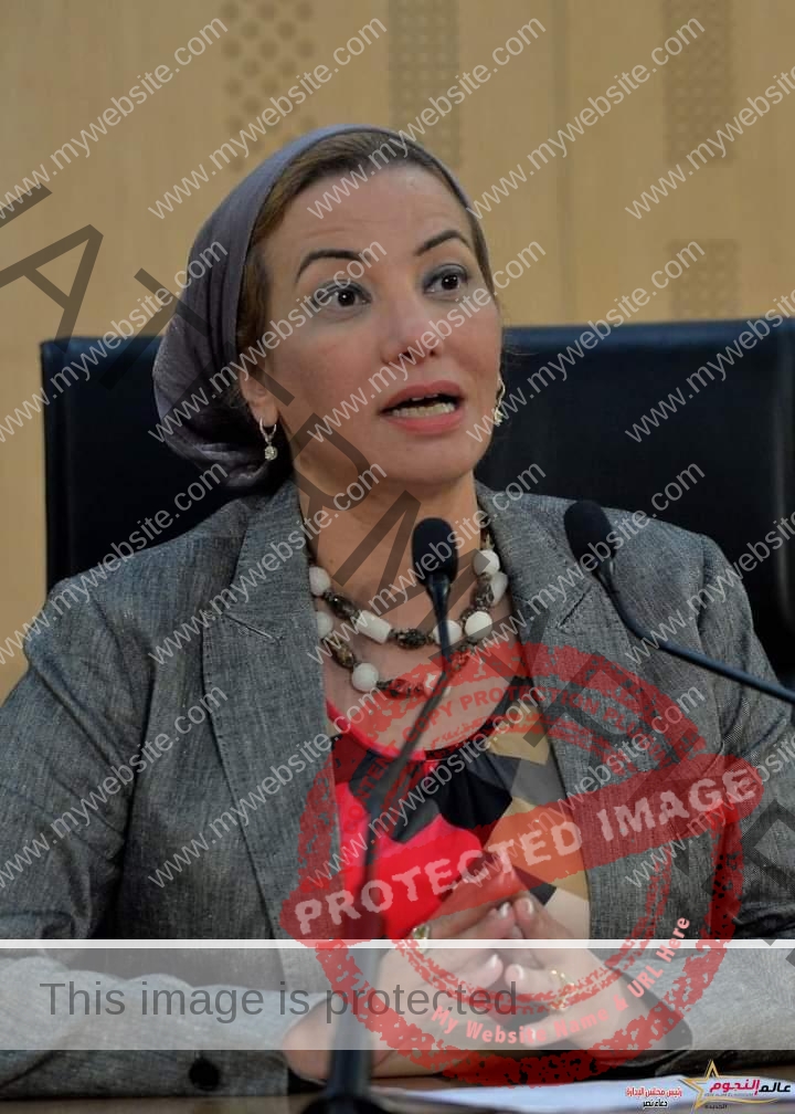 وزيرة البيئة خلال مؤتمر صحفي بمجلس الوزراء بالعلمين الجديدة