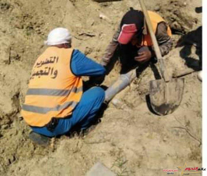 الانتهاء من إصلاح خط المياه العكرة بالطريق الدائري بالإسماعيلية 