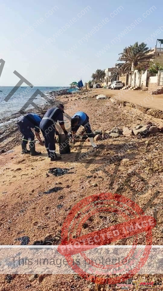وزيرة البيئة : إنتهاء أعمال مكافحة التلوث الزيتى بعدد من شواطئ مدينة دهب 