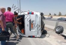 انقلاب ميكروباص و إصابة 14 شخصاً في حادث على طريق "كفر الشيخ - دسوق"