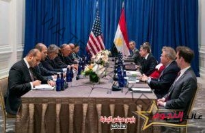 وزير الخارجية يلتقي مع وزير الخارجية الأمريكي بلينكن حيث تناول اللقاء مختلف جوانب العلاقات الثنائية