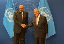وزير الخارجية يلتقي مع السكرتير العام للأمم المتحدة