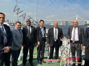 وزير النقل يزور ميناء طوكيو البحري لتفقد قطاعات الميناء المختلفة