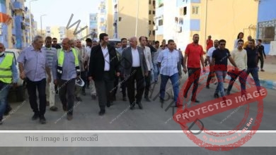محافظ السويس يتفقد أعمال التطوير بمدينة المميز و24 اكتوبر والتوفيق 