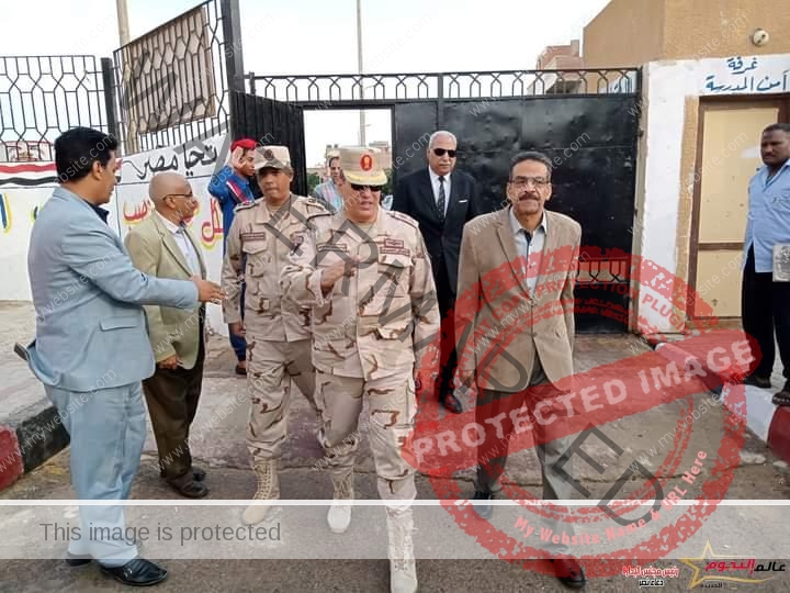 منير يستقبل رئيس أركان قوات الدفاع الشعبي والعسكري لتفقد مدرسة أحمد عرابي الثانوية الفندقية العسكرية 