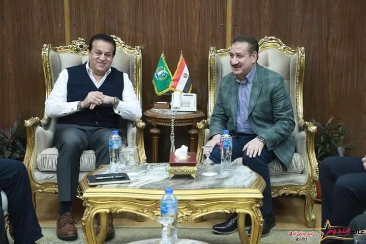 وزير الصحة يبحث مع محافظ المنوفية الوضع الصحي بالمحافظة وخطة تطوير القطاع الطبي