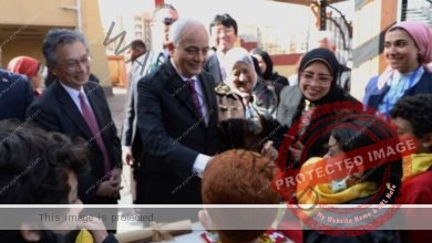 حجازي والسفير الياباني يتفقدان المدرسة المصرية اليابانية بزهراء مدينة نصر