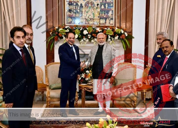 رئيس وزراء الهند خلال جلسة المباحثات المغلقة مع السيد الرئيس