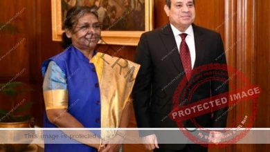 رئيسة الهند تستقبل السيد الرئيس عبد الفتاح السيسى في قصر "راشتراباتي بهافان"