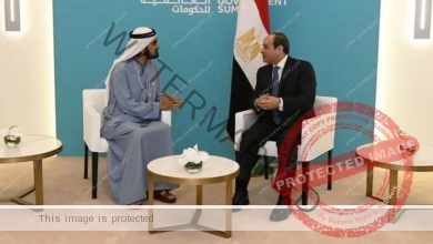 السيسي يلتقي الشيخ محمد بن راشد آل مكتوم نائب رئيس دولة الإمارات
