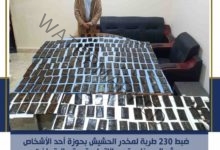 عاجل .. ضبط 230 طربة لمخدر الحشيش بحوزة شخص بغرض الإتجار شمال سيناء