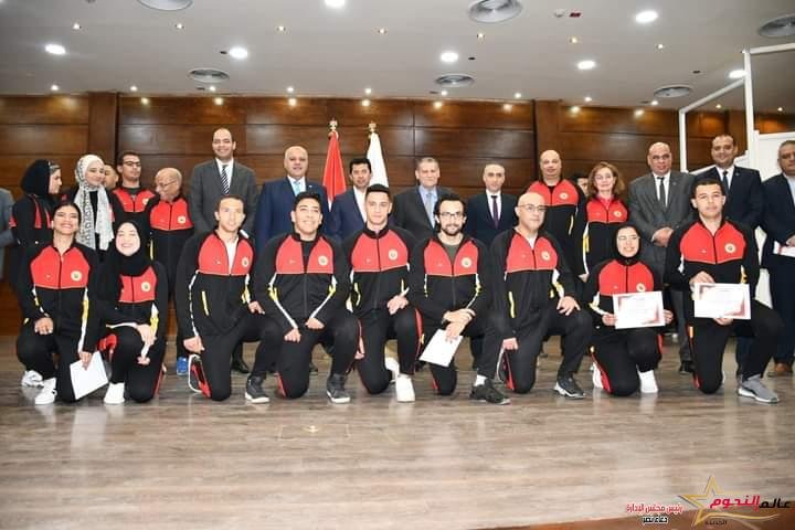 وزير الرياضة يُكّرم لاعبى المنتخبات الوطنية فى الرماية والهوكي والريشة الطائرة والوشو كونغ فو
