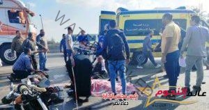مصرع شخص صدمته سيارة ميكروباص بطريق مصر أسيوط الزراعي